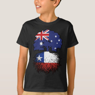 Chile Chilean Australian Australia Tree Roots Flag T-Shirt