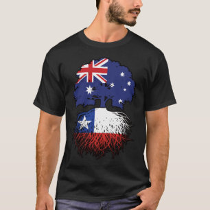Chile Chilean Australian Australia Tree Roots Flag T-Shirt
