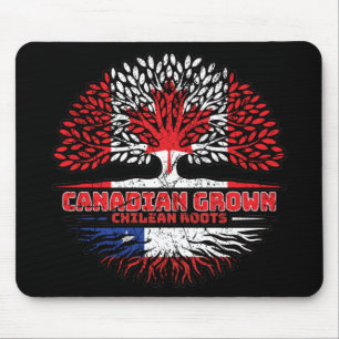 Chile Chilean Canadian Canada Tree Roots Flag Mouse Mat