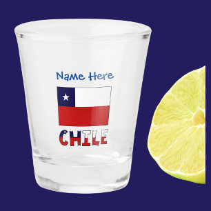 Chile Chilean Flag Blue Personalisation Shot Glass