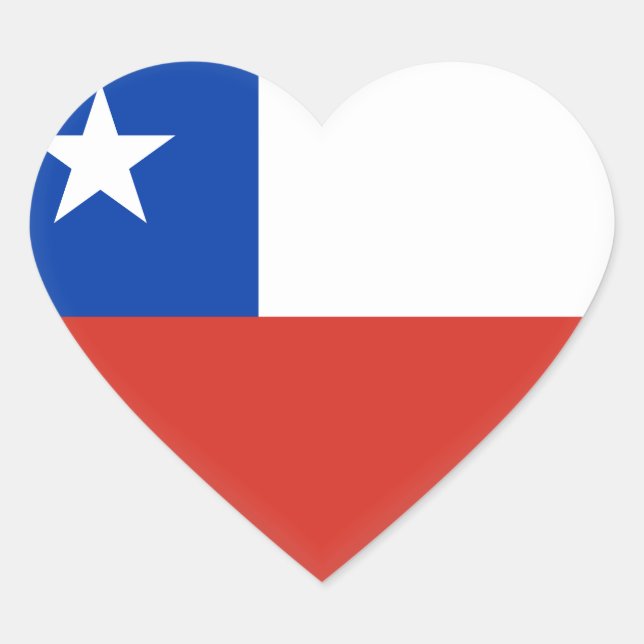 Chile (Chilean) Flag Heart Sticker (Front)