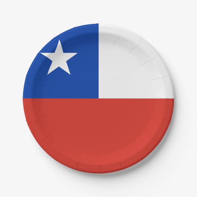 Chile (Chilean) Flag Paper Plate (Front)