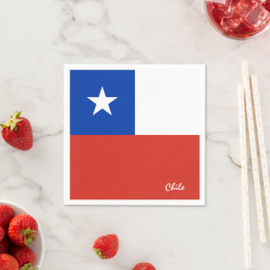 Chile & Chilean Flag party fashion /sports fans Napkin