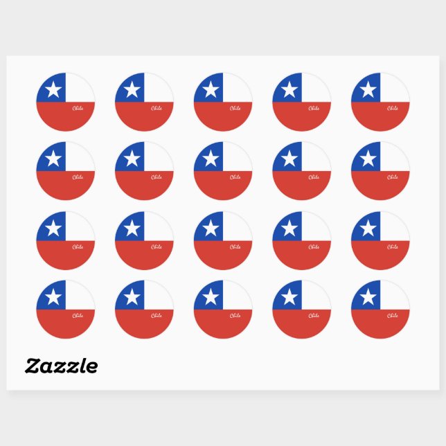 Chile & Chilean flag patriots, holiday / sports Classic Round Sticker (Sheet)