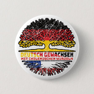 Chile Chilenisch Deutsch Deutschland Baum Wurzel 6 Cm Round Badge