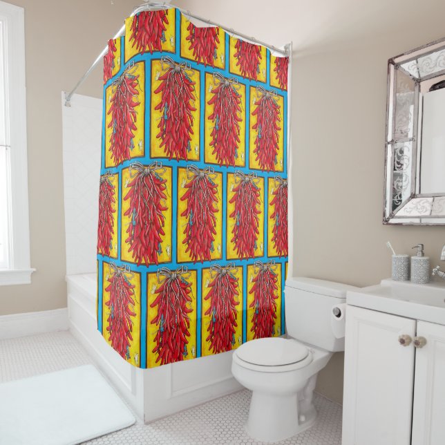 Chile Chilli Pepper Southwest Lizard Shower Curtai Curtain (In Situ)