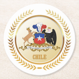 Chile Coat Of Arms Round Paper Coaster