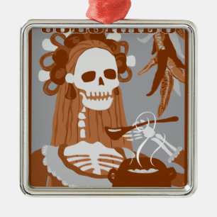 chile colorado : orange burn metal tree decoration