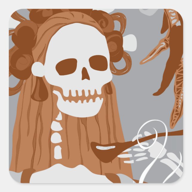 chile colorado : orange burn square sticker (Front)