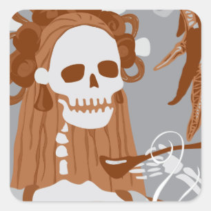 chile colorado : orange burn square sticker