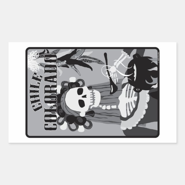 chile colorado rectangular sticker (Front)