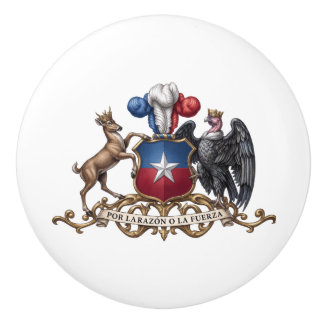 Chile country coat arms symbol emblem flag ceramic knob