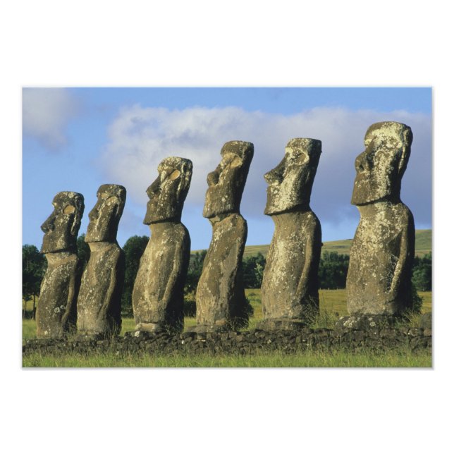 Chile, Easter Island, Rapa Nui, Ahu Akivi Photo Print (Front)