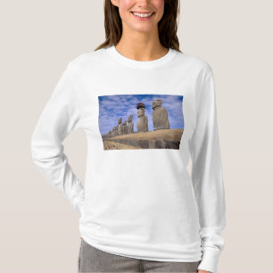 Chile, Easter Island. The 15 Moais at Ahu T-Shirt