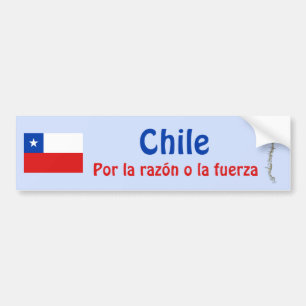 Chile Flag and Map Bumper Sticker