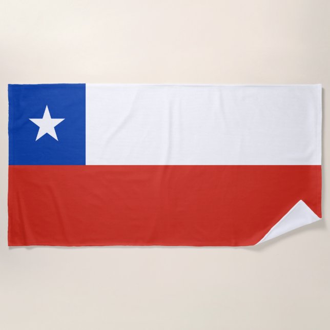 Chile Flag Beach Towel (Front)