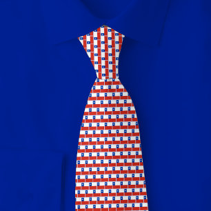 Chile Flag Brick Pattern Tie