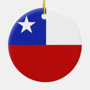 Chile Flag Ceramic Tree Decoration