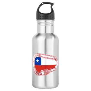 Chile Flag Climbing Carabiner 532 Ml Water Bottle