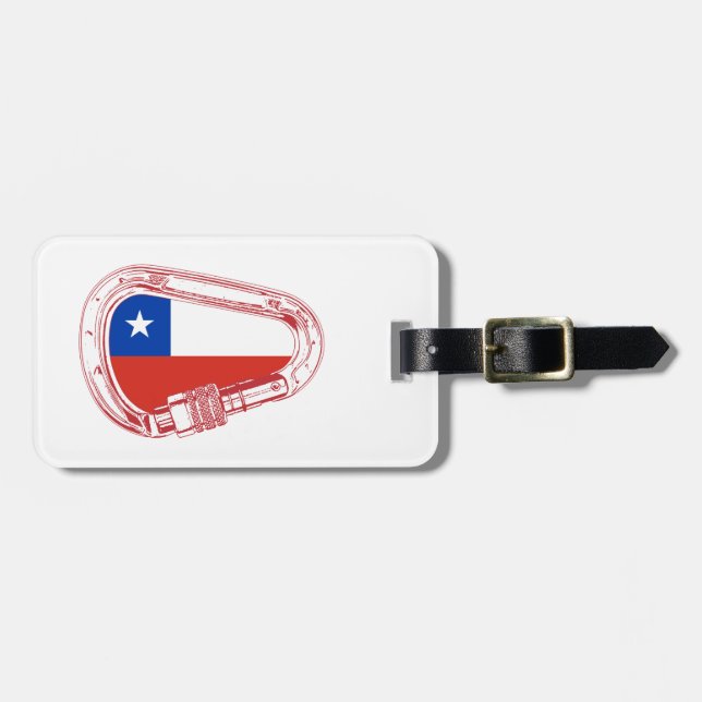 Chile Flag Climbing Carabiner Luggage Tag (Front Horizontal)
