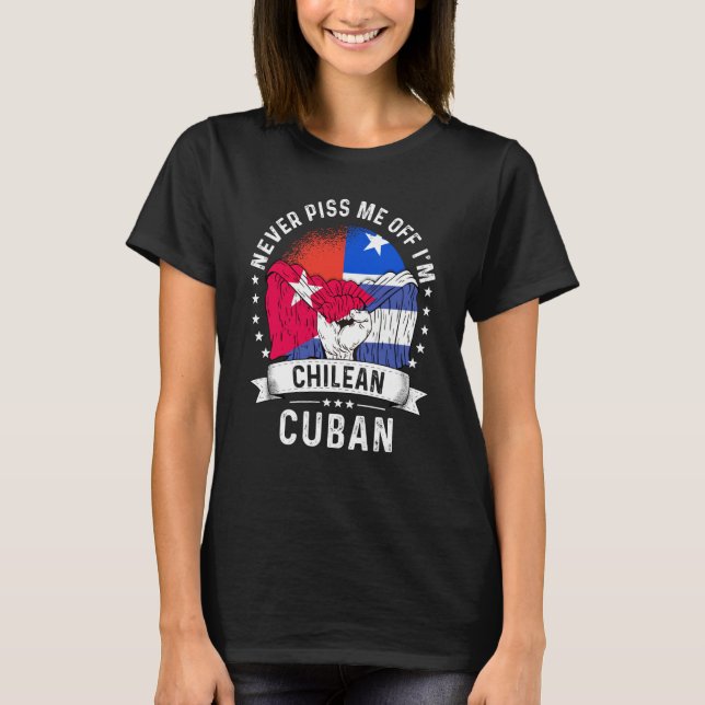 Chile Flag Cuba Grown  Humor Citizen Pride T-Shirt (Front)