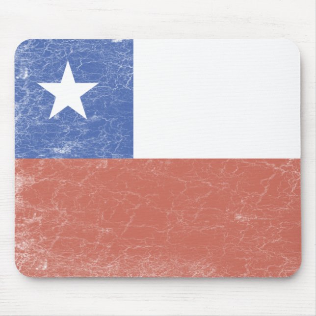 Chile Flag distressed Mouse Mat (Front)