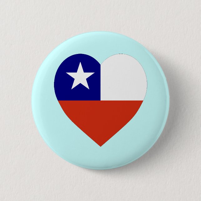Chile Flag Heart 6 Cm Round Badge (Front)
