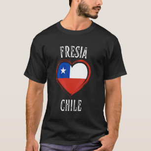 Chile Flag Heart Fresia City T-Shirt
