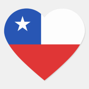 Chile Flag Heart Sticker