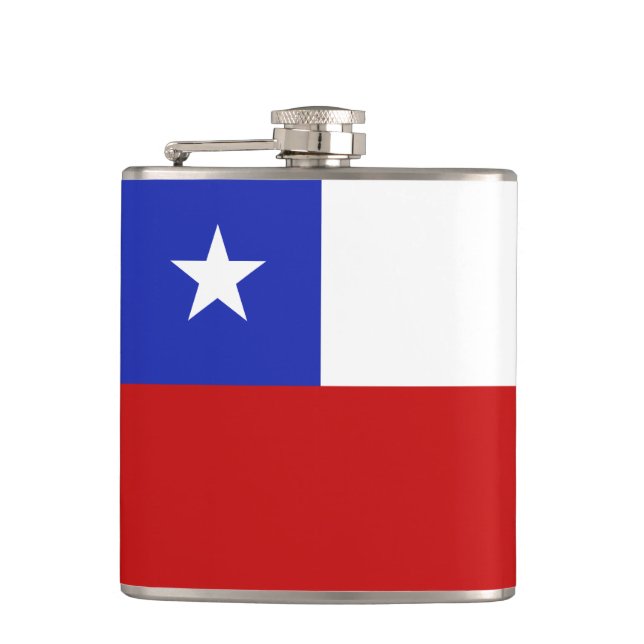 Chile Flag Hip Flask (Front)