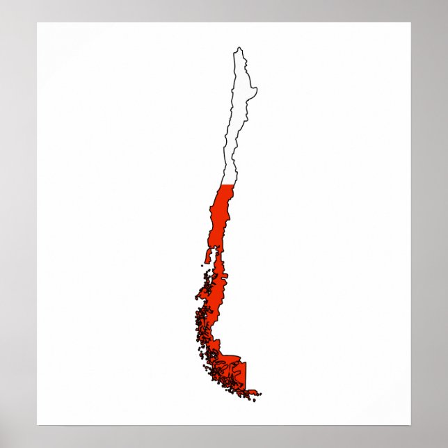 Chile Flag Map full size Poster (Front)