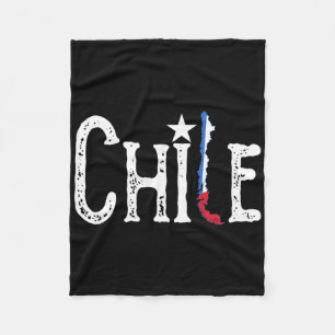 Chile Flag Map Patriotic Independence Day Fleece Blanket