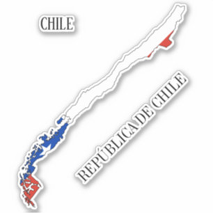 Chile Flag Map Sticker