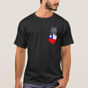 Chile Flag Norwegian Elkhound Dog In Pocket T-Shirt