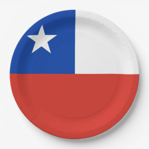 Chile flag paper plate