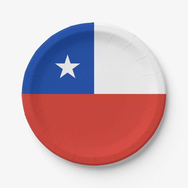 Chile Flag Paper Plate (Front)