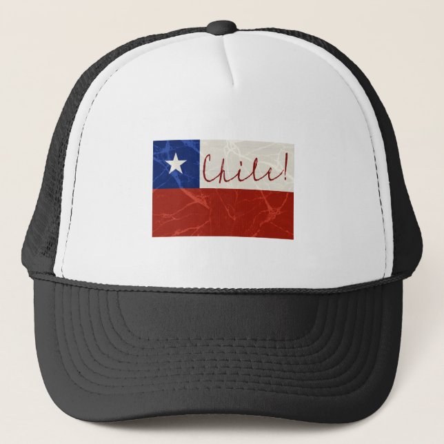 Chile Flag Patrioric Chilean Trucker Hat (Front)