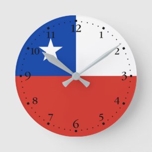 Chile Flag Round Clock