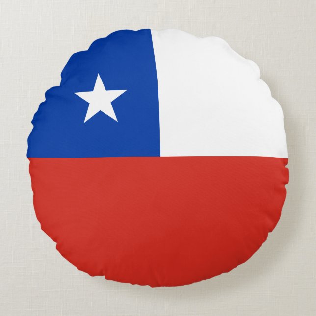 Chile Flag Round Cushion (Front)