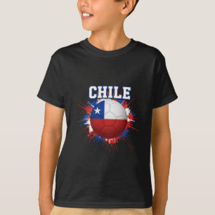 Chile Flag Soccer Ball Paint Splatter Patriotic Sp T-Shirt