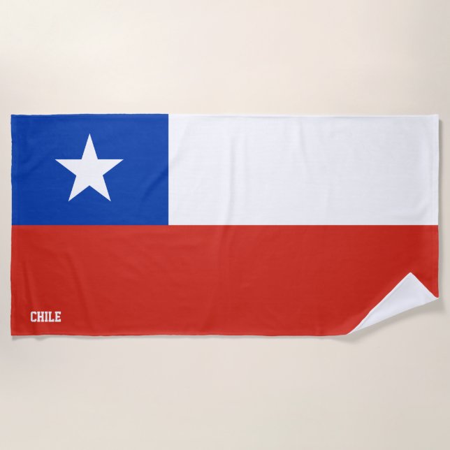 Chile Flag Splendid Patriotic Beach Towel (Front)
