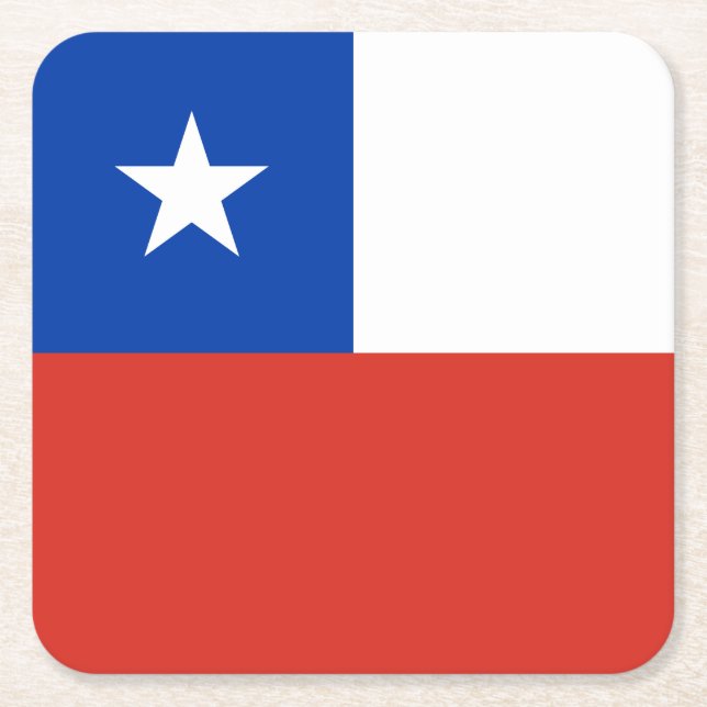 Chile Flag Square Paper Coaster (Front)
