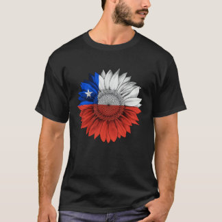 Chile Flag Sunflower Chilean Roots Proud Patriotic T-Shirt