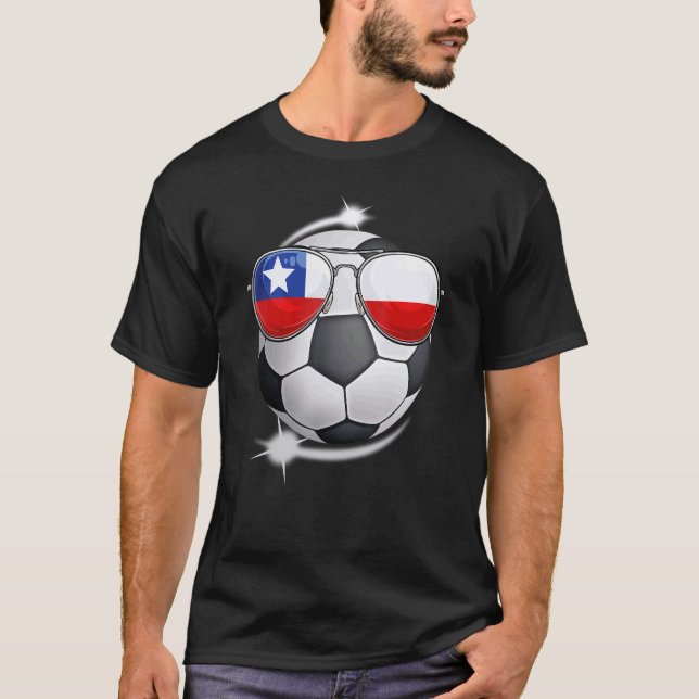 Chile Football Fan Sunglass Soccer Chilean T-Shirt (Front)