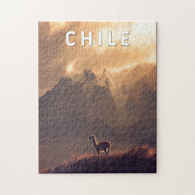 Chile Illustration Travel Art Vintage Jigsaw Puzzle (Vertical)