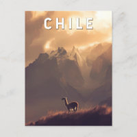 Chile Illustration Travel Art Vintage