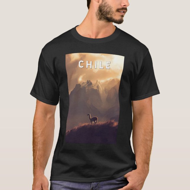 Chile Illustration Travel Art Vintage T-Shirt (Front)