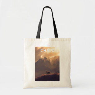 Chile Illustration Travel Art Vintage Tote Bag