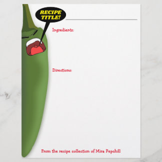Chile jalepeno pepper Mexican food recipe paper