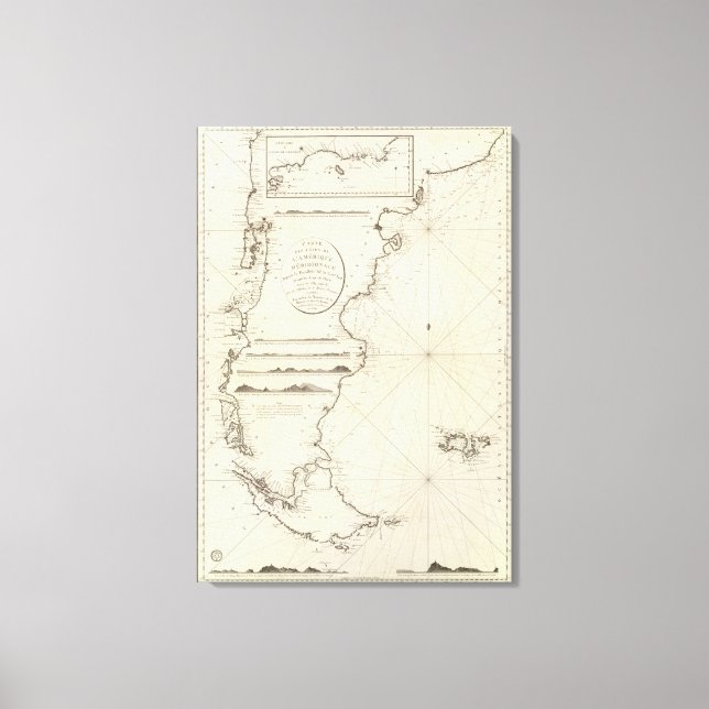 Chile Map Canvas Print (Front)